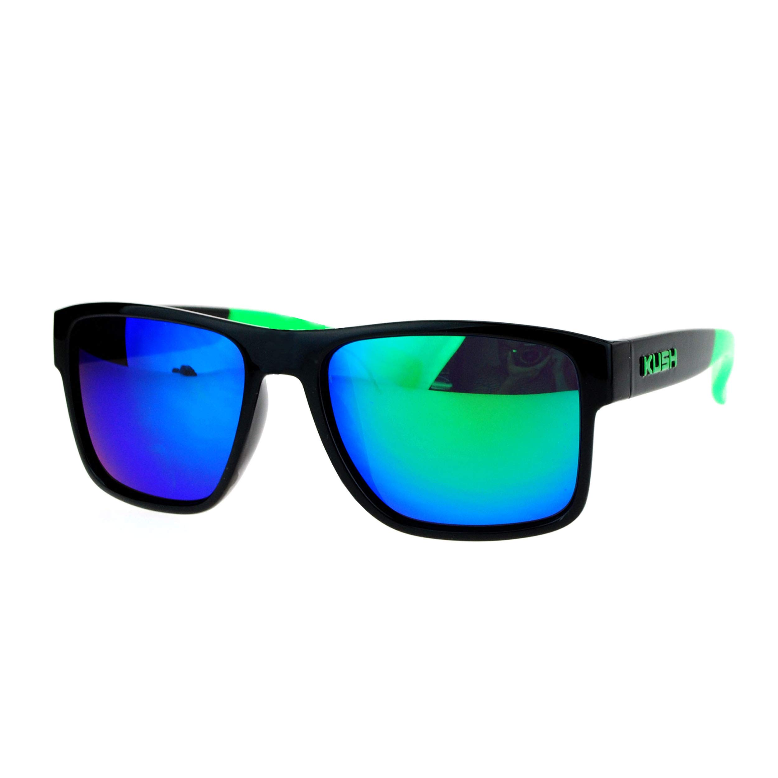 Kush Men's Sport Sunglasses - Color Mirror Lenses, Rectangular Frame, UV Protection - View #8