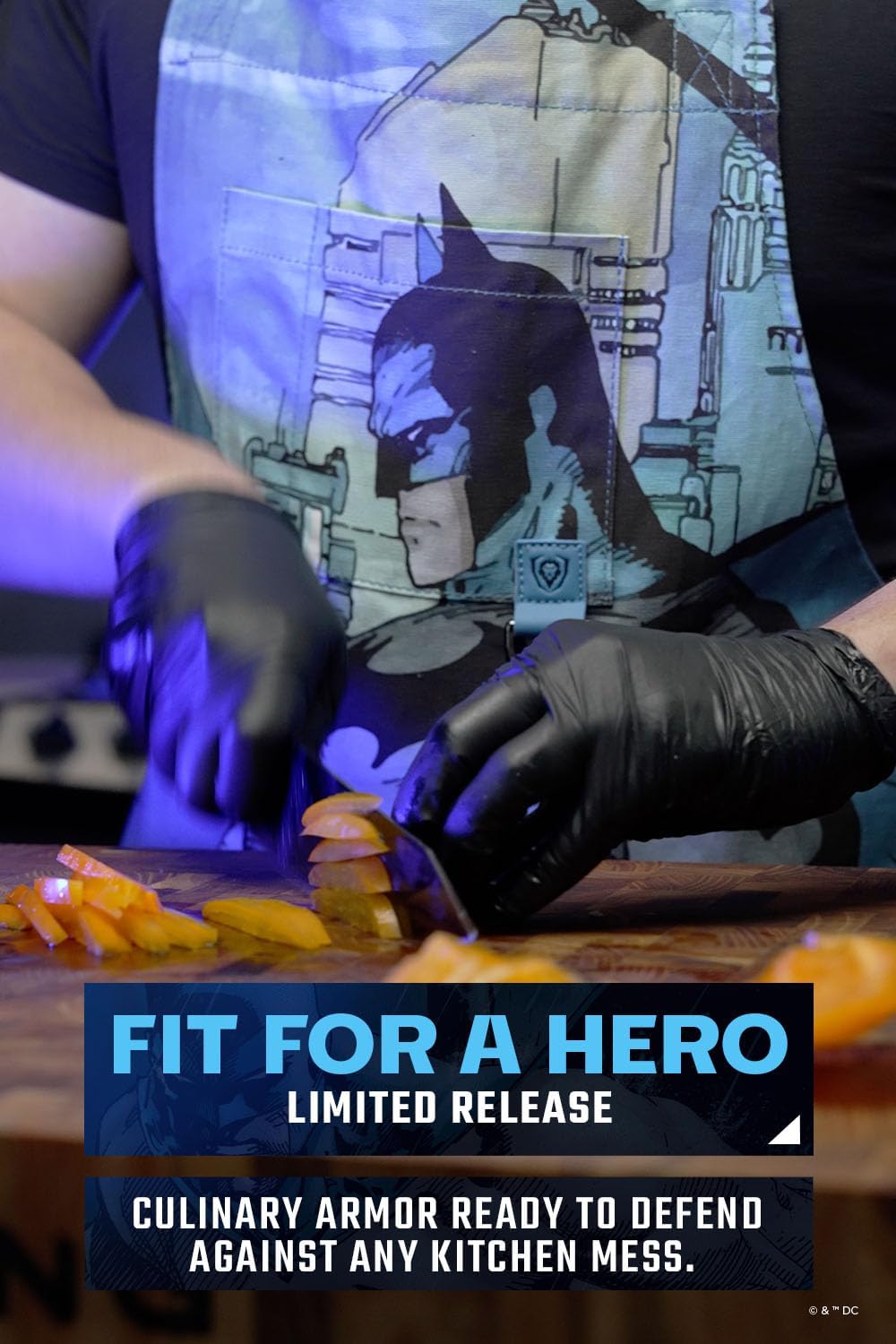 Dalstrong Chef's Apron - Batman™ Edition - Premium 100% Breathable Cotton - 2x Deep Chest Pockets - Neck & Waist Strap