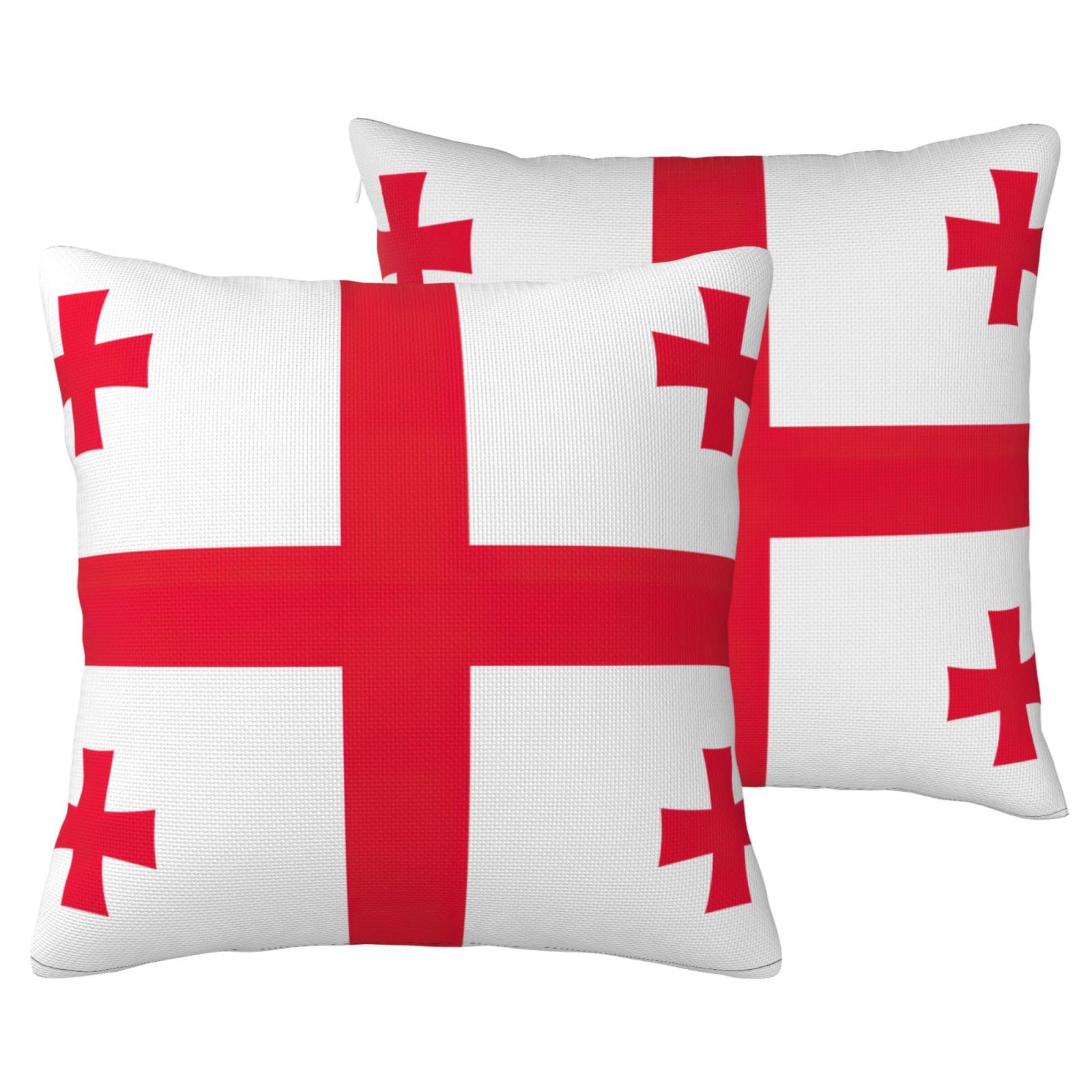 Housse de coussin drapeau Géorgie salon canapé déco maison carrée
