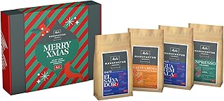 Melitta Kaffee Weihnachts-Geschenkbox - 4 Spezialitätenkaffees, ganze Bohnen, handgeröstet, Geschenkidee zu Weihnachten