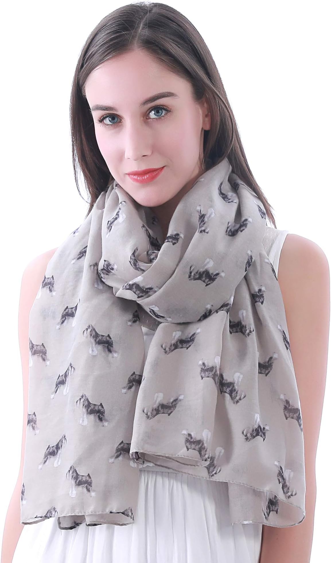 Miniature Schnauzer Dog Print Scarf Shawl Wrap