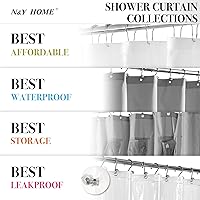 Vista 7 de N&Y HOME - Juego de cortina de ducha de punto gofrado con forro y ganchos