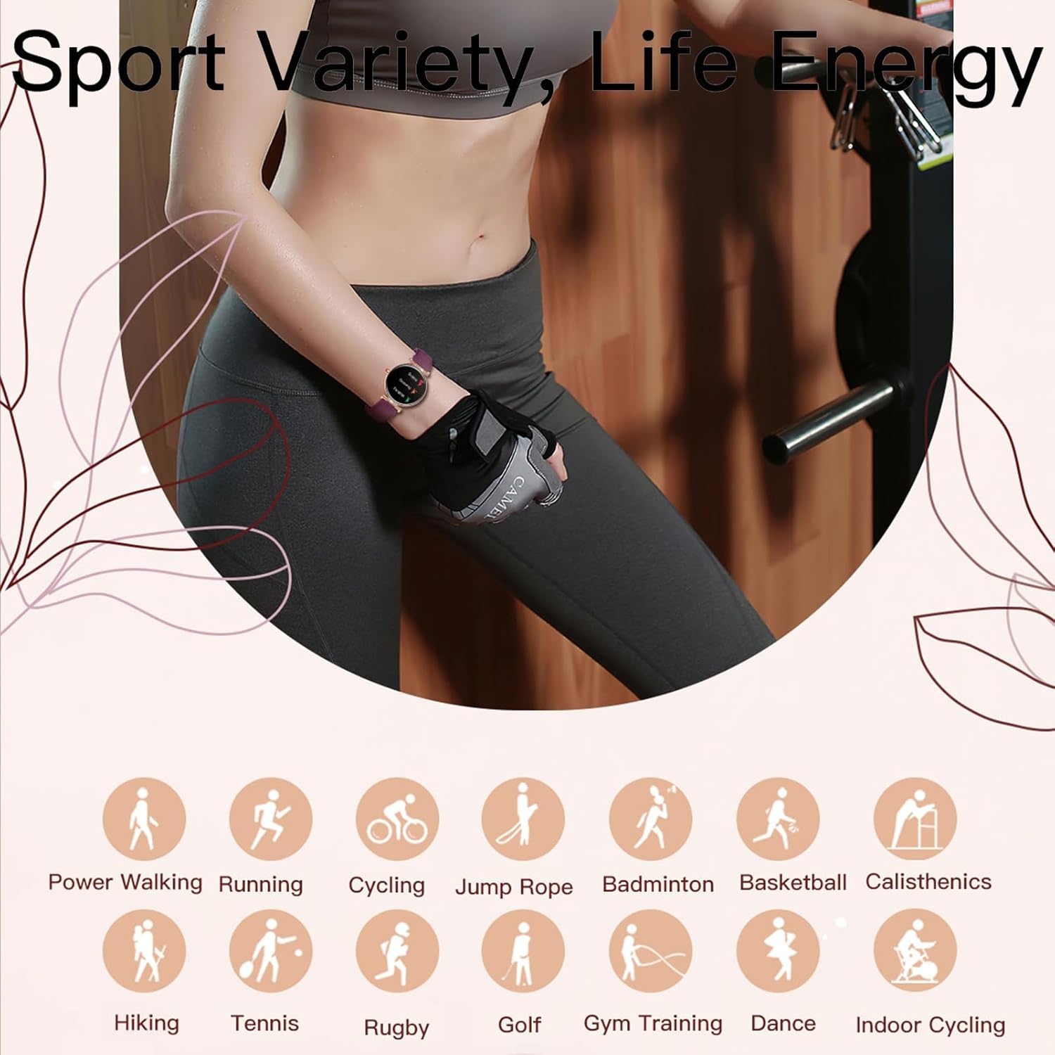 Yihou Smart Watches for Women Fitness Tracker Fitness Watch with Heart Rate Monitor Sleep Monitoring Multiple Sport Modes for Android iOS Red