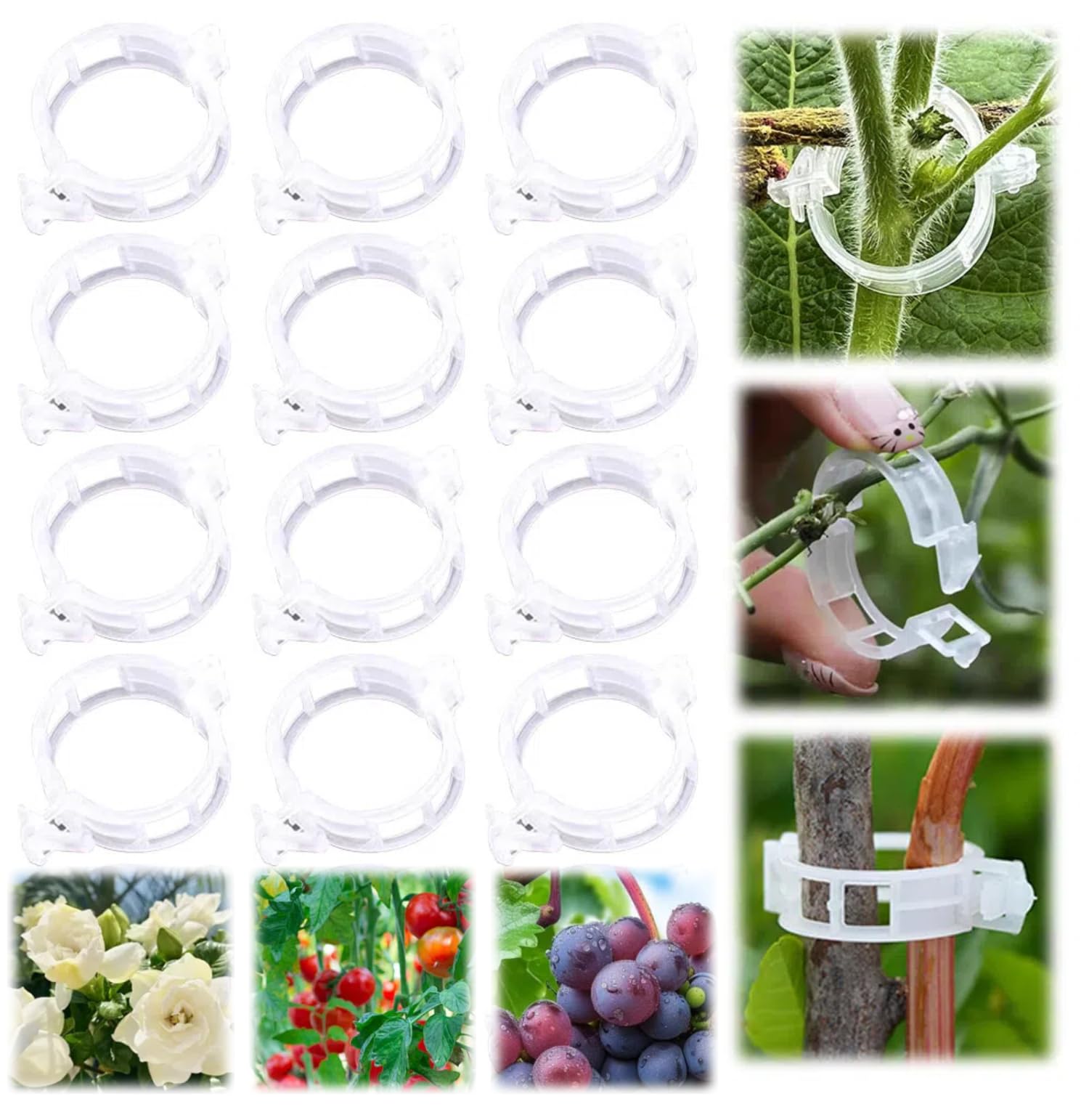 100Pcs 2025 Upgraded Plant Clip Secured Plastic Plant Clip for Climbing Plants, Plant Support Clips Tomato Clip for Climbing Plants Clips for Tomato