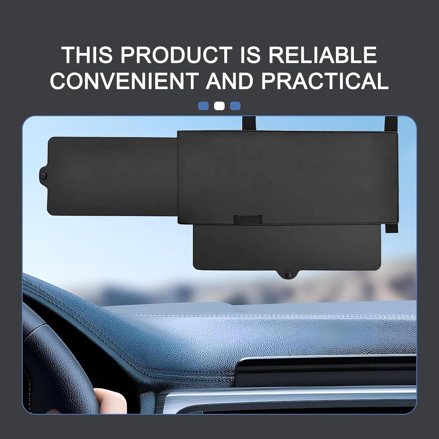 1 PC Car 12.2" x 5.9" Sun Visor Extender, Retractable Anti-Glare Visor for Blocking Sunlight and High Beam, Multifunctional Vision Protection Plates, Universal for Most Cars (Black)