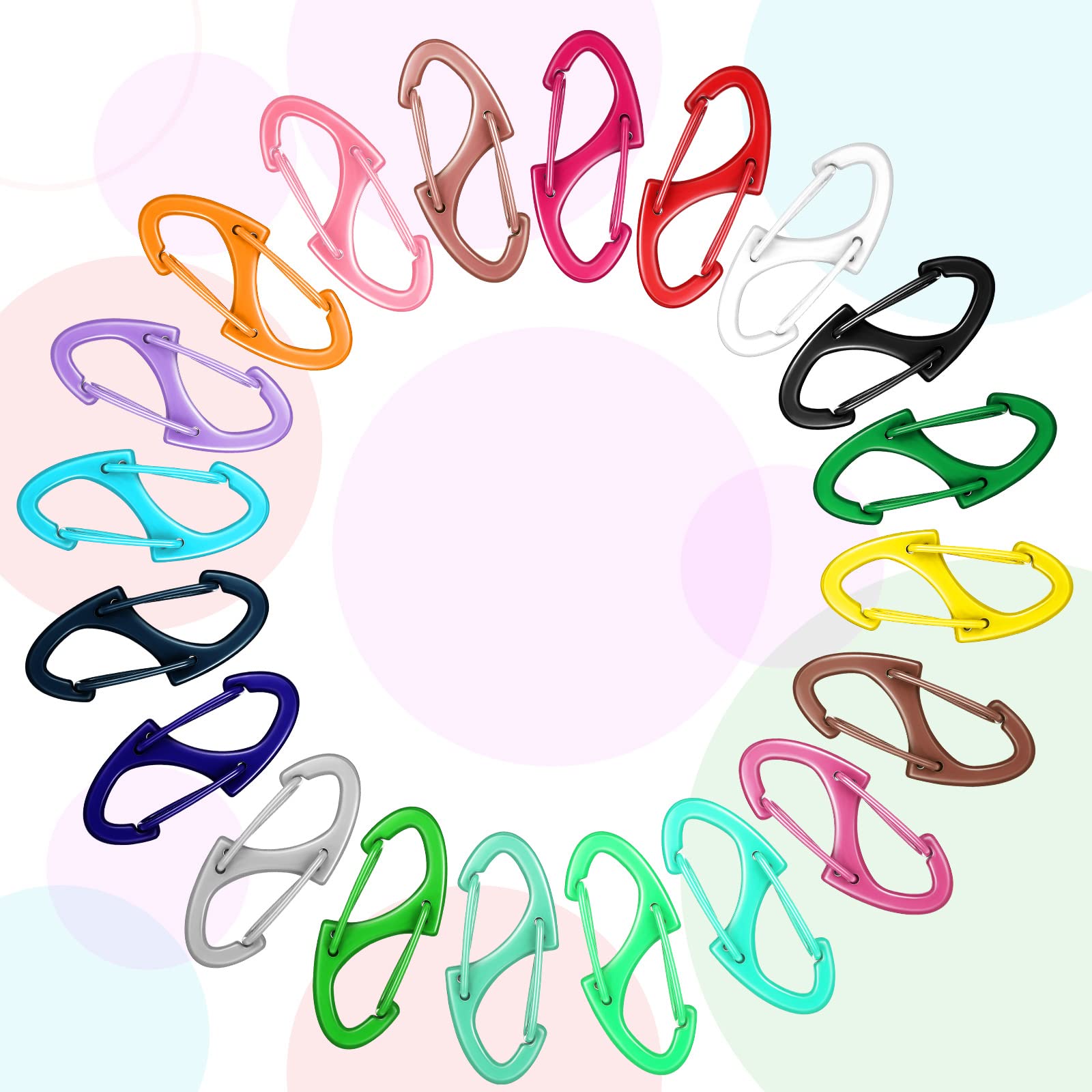 Demissle 40 Pcs Small Carabiner Clips 1.6 Inch Double Sided Gate Snap Hooks Key Clips for Keychains Accessories Camping Fishing Hiking(Multicolor)