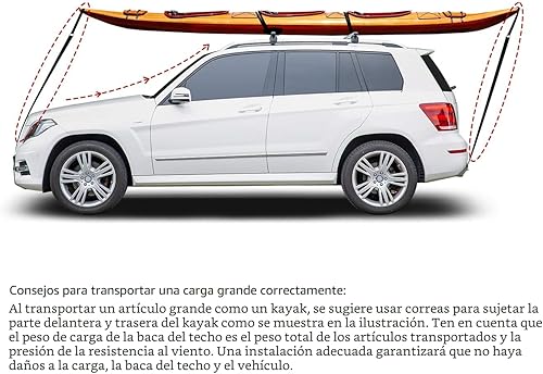 Miniatura 8 de Yaxa Basics Portaequipajes para techo de riel cruzado, 52 pulgadas, se adapta a tramos de hasta 46 pulgadas entre rieles laterales elevados
