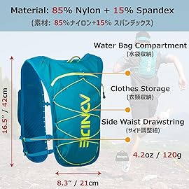 Azarxis Hydration Running Vest Backpack Pack 5L for Women and Men Jogging Trail Race Marathon Cycling Hiking (Mint Blue Backpack Only)