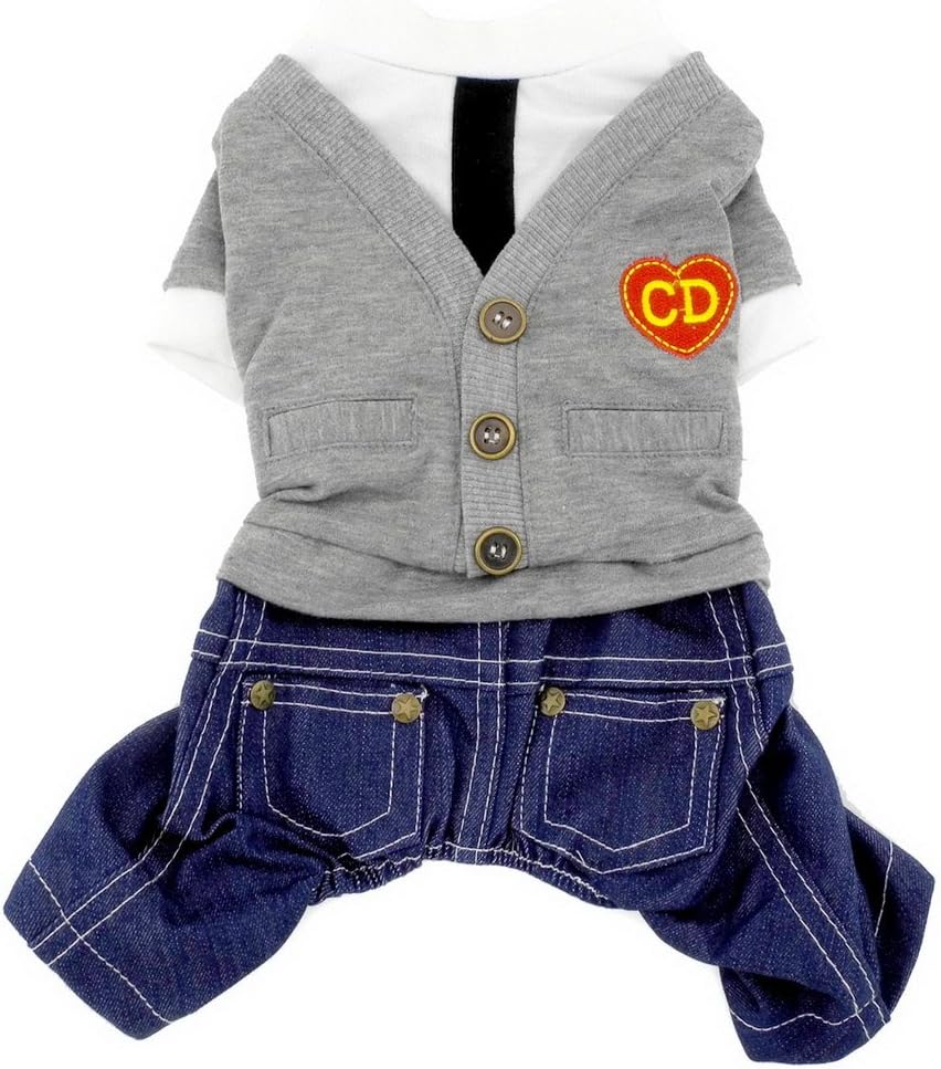 SELMAI Pet Cat Dog Clothes Sweater Shirt Jeans Autumn Small Dog Clothes M