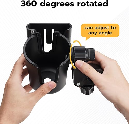 Miniatura 2 de 2 portavasos para cochecito con soporte para teléfono, soporte para bebidas 2 en 1 extraíble para accesorios de carrito de golf, soporte giratorio