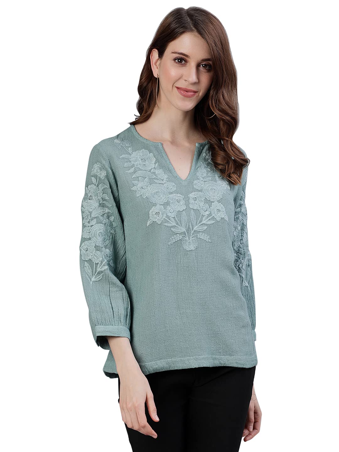 ishin Women's Cotton Regular Fit Top