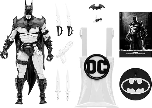 Miniatura 6 de McFarlane Toys DC Multiverse Batman - Figura a escala de 7 pulgadas, edición de artista de bocetos con accesorios exclusivos, ultra articulación,