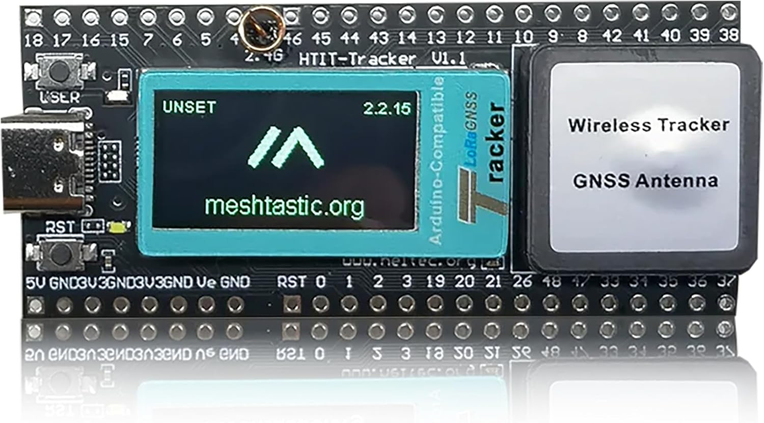 Heltec ESP32 LoRa Meshtastic Asset Wireless Tracker Development Board SX1262 Chip with Wi-Fi BLE GPS for Vehicle Bike Kids Pet Car Fitness Tracker (902-928MHz)