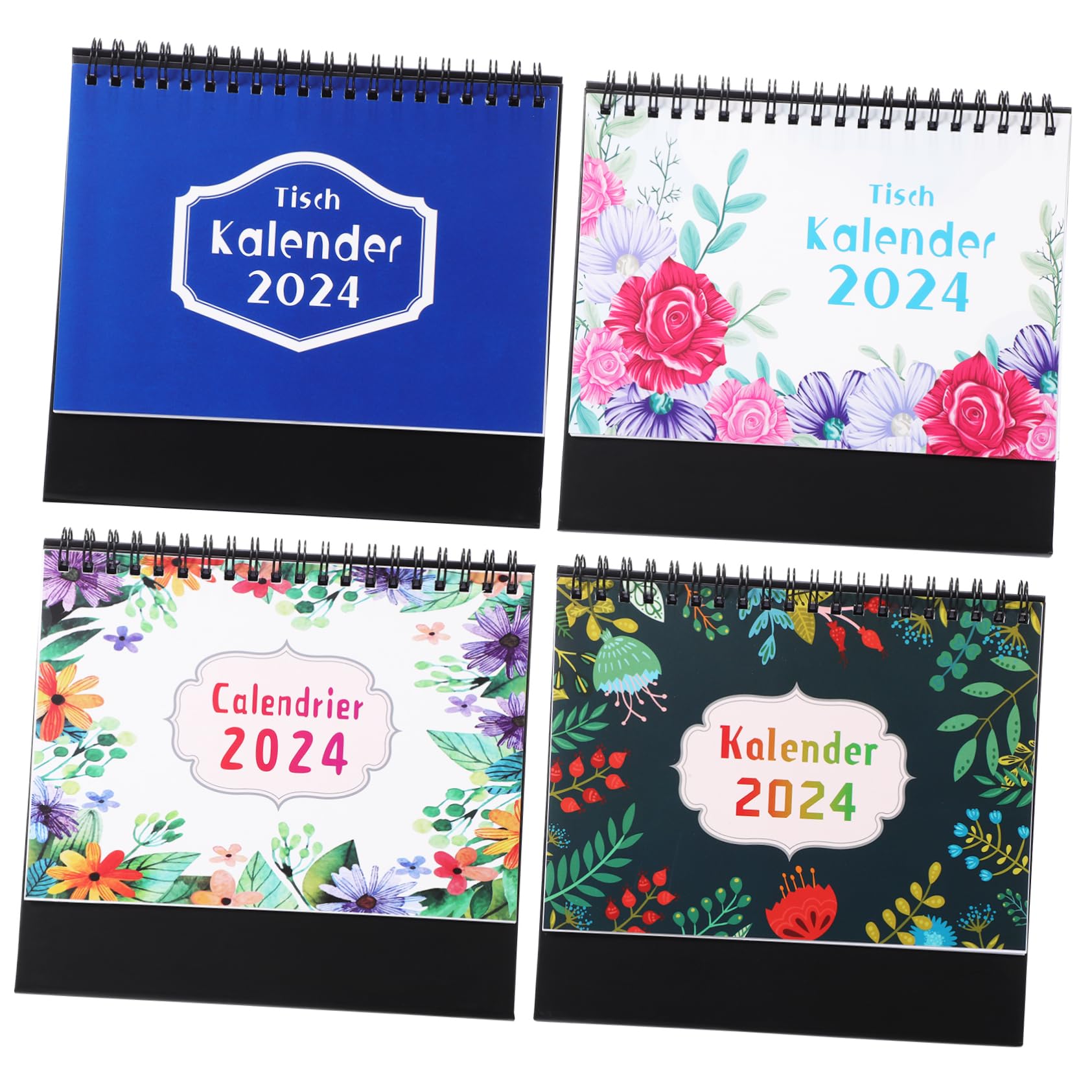 SHINEOFI 4pezzi Calendario Da Tavolo Stili Diversi Design Doppia Rilegatura Accessorio Da Ufficio Indipendente Per Casa e Ufficio Utile Per Pianificazione e Organizzazione