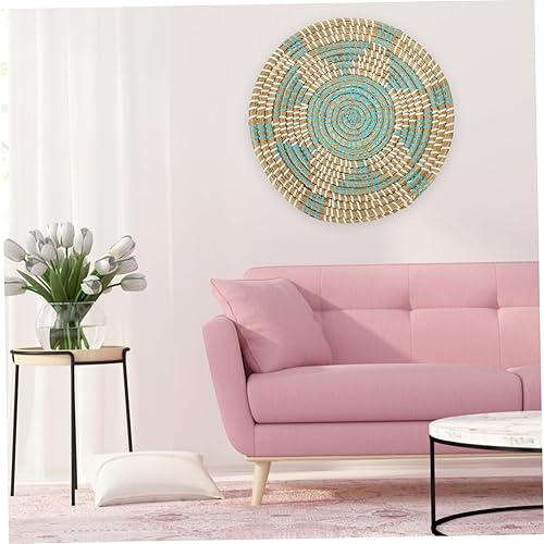 Miniatura 8 de Cesta tejida de pared bohemia cesta de pared delicada arte de pared cesta tejida redonda cesta de ratán arte de pared cestas planas tejidas