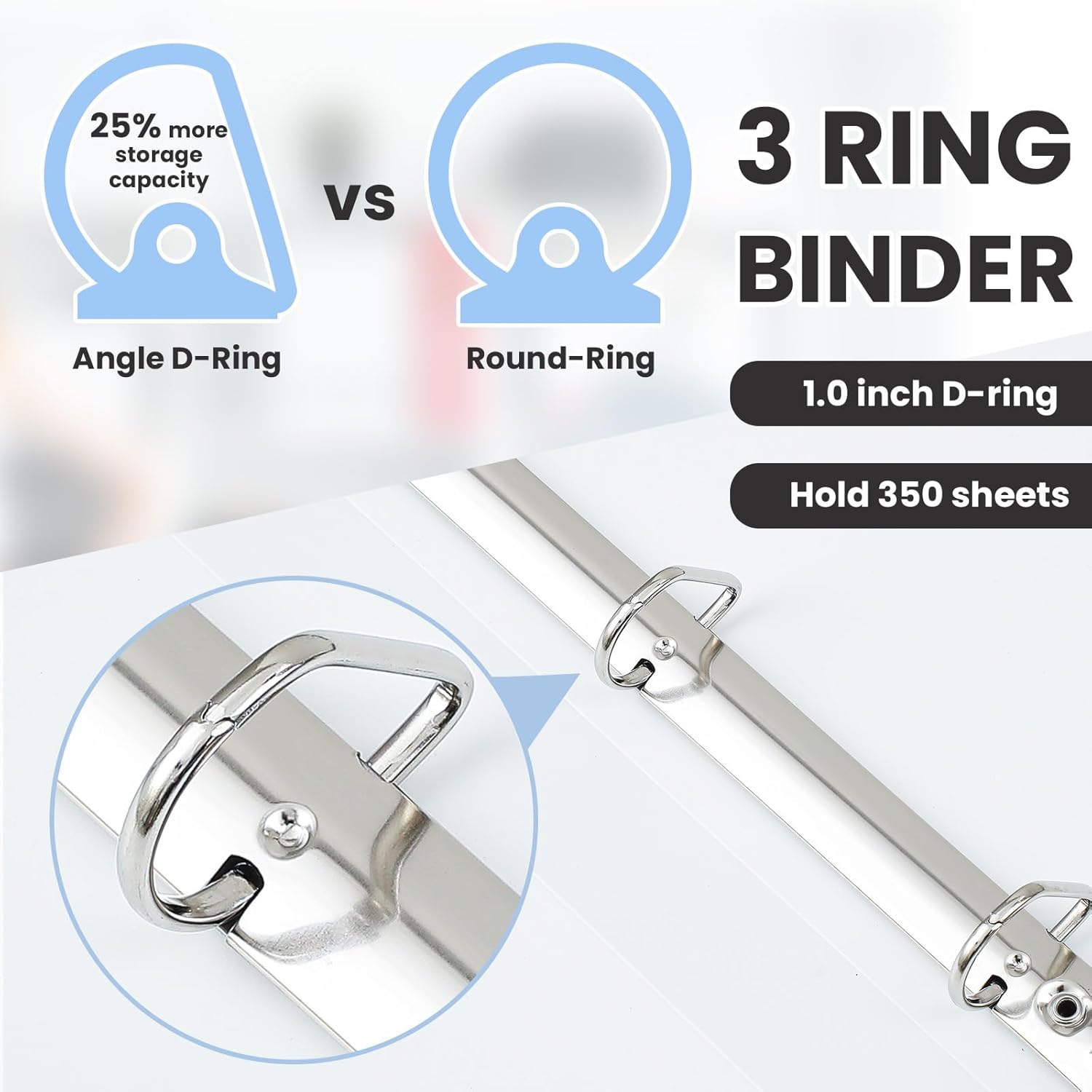 4 Pcs 11 x 17 1 Inch 3 Ring Binders View Cover Heavy Duty Plastic Flexible 1" D Rings Binders Economy Holds 11" x 17" Paper for Office, Home, Work Places Store Artwork Blueprints