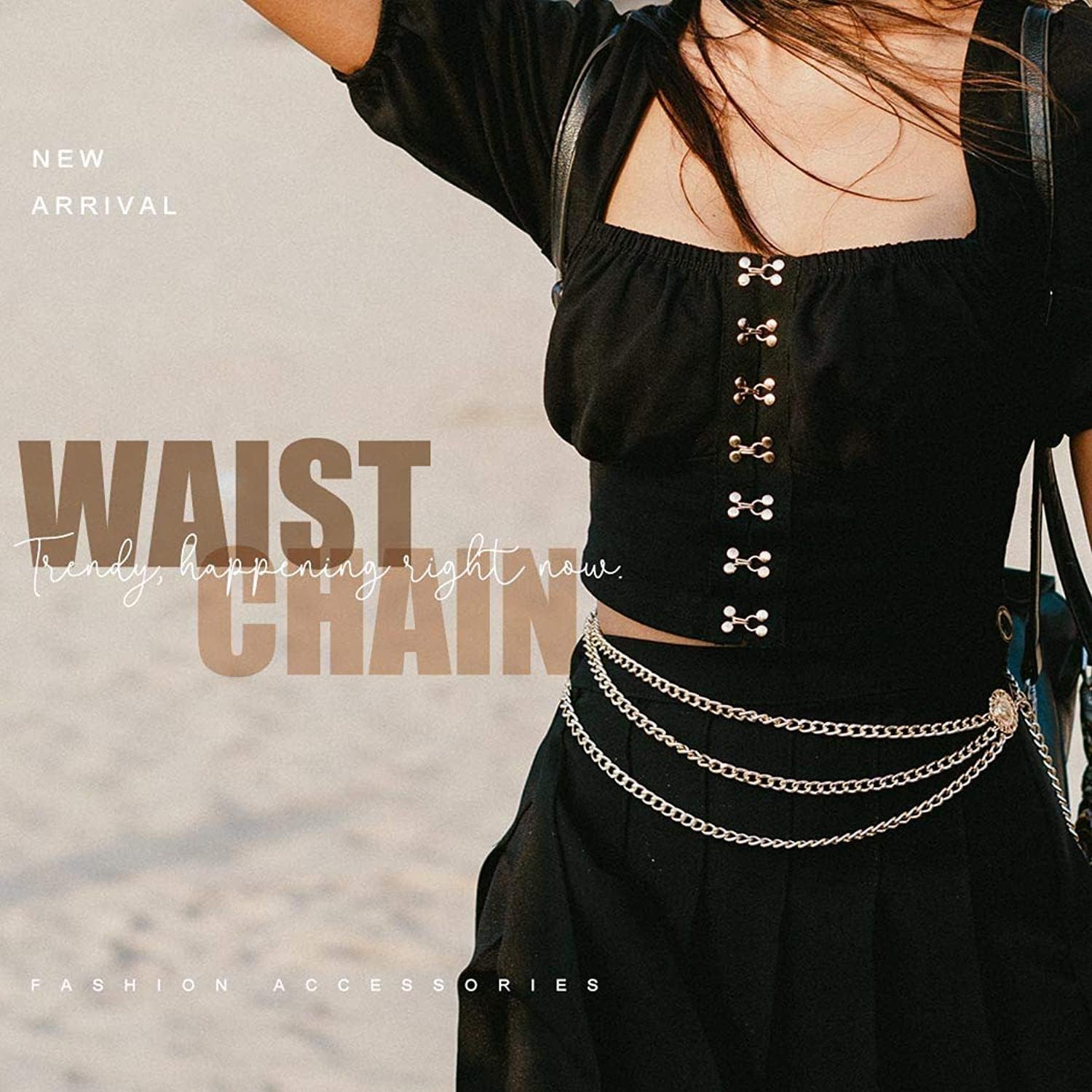 Gold Chain Belts for Women，Pirate Accessories Waist Dress Belt Long Tassel Body Chains for Dresses Jeans Jewelry