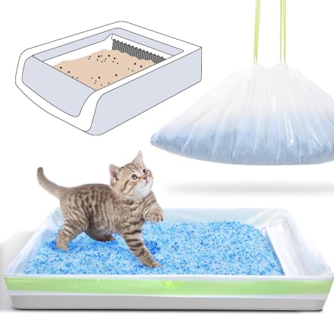 Cat Litter Liners for Pet Scoop Free Crystal Litter Tray,...
