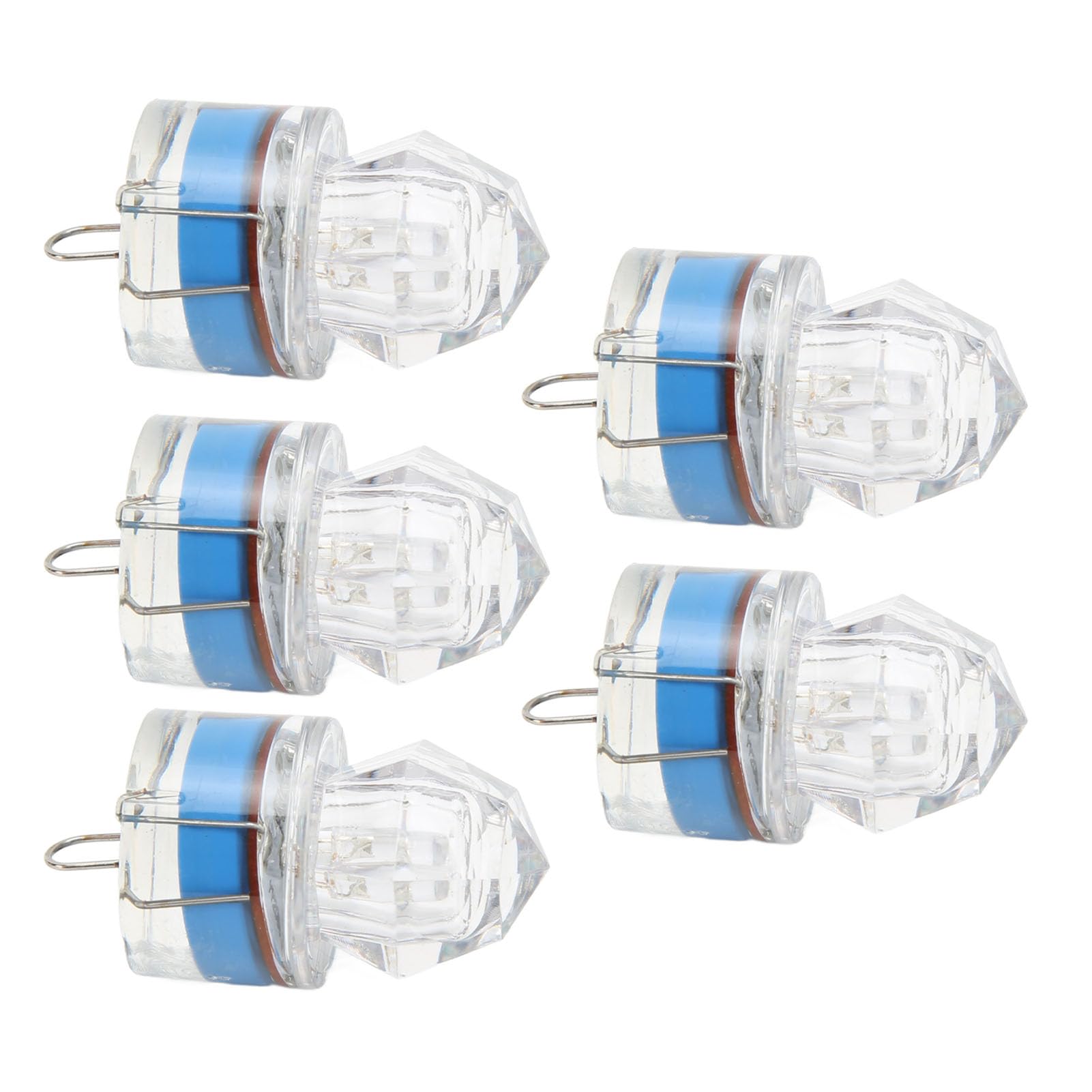Fischköderlampe, Unterwasser-Licht, zieht Fische an, LED-Licht zieht Fische an, Blinklicht, leuchtend, Diamantform, praktisch, stoßfest, 5, blau