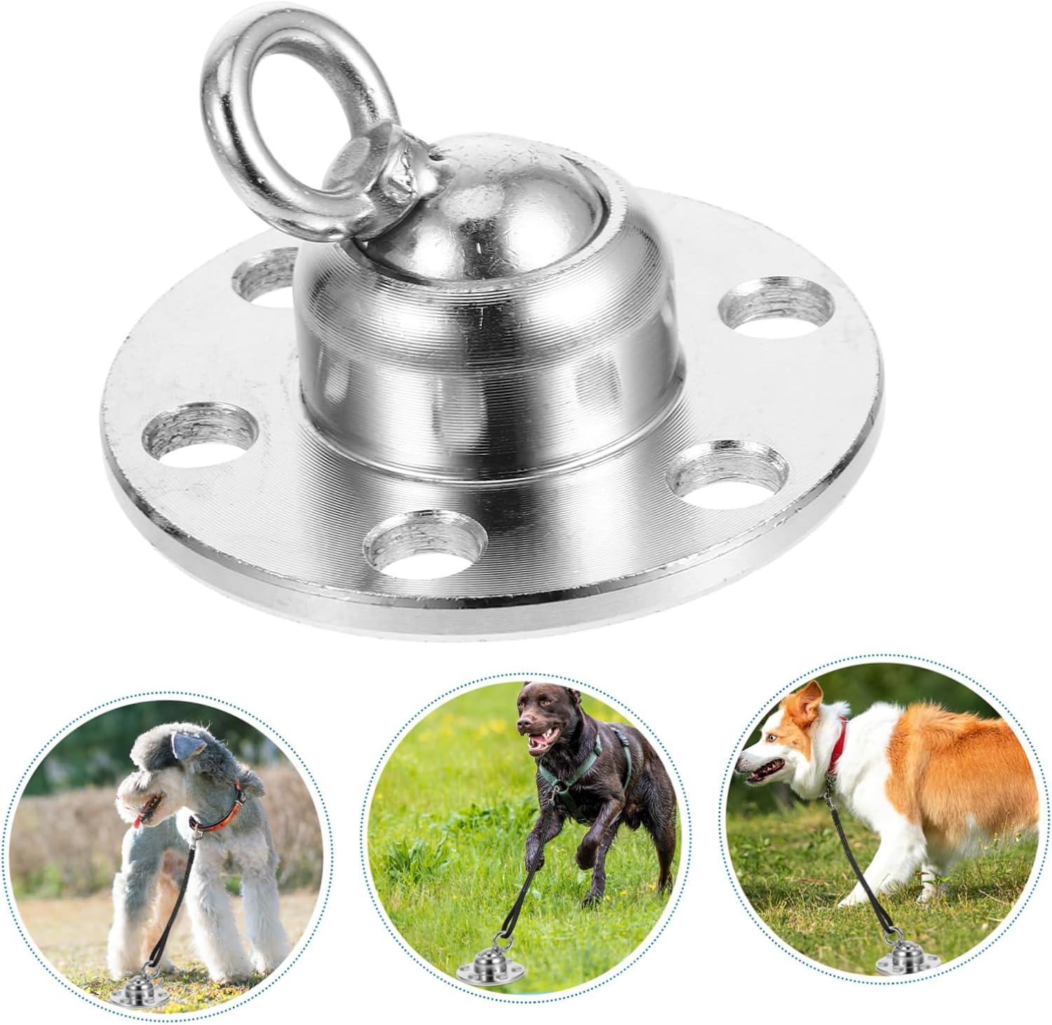YARNOW Heavy Duty Dog Tie Out Stake Set Rotating Ground Anchor for Outdoor Use Durable Dog Stake with Ground Pegs for Training Camping and Hiking