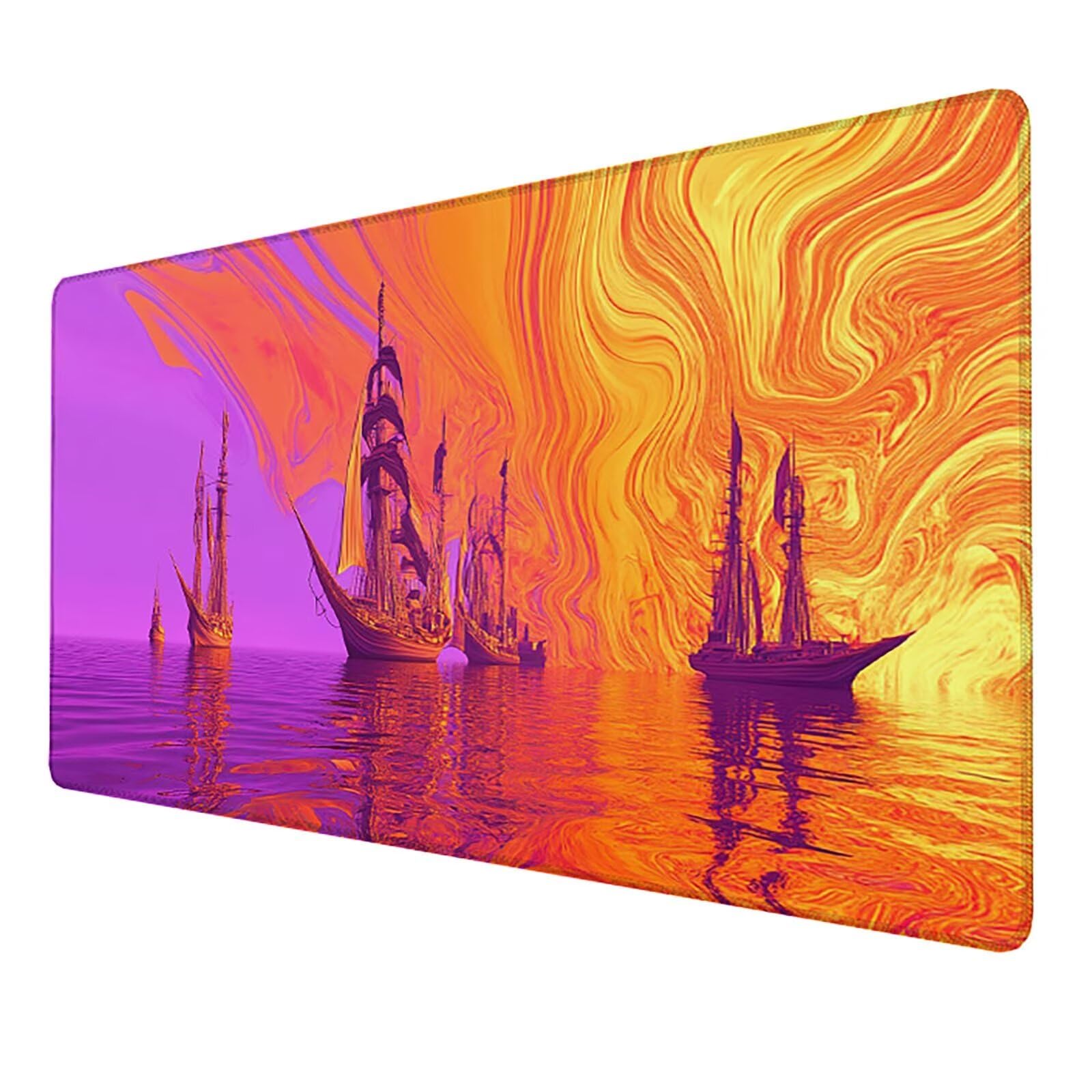Podkładka pod mysz do gier, duża podkładka pod mysz pod klawiaturę komputerową, podkładka na biurko, łódź, podkładka pod mysz, 1000 x 500 x 3 mm, miękka, wygodna podkładka pod mysz, do gier