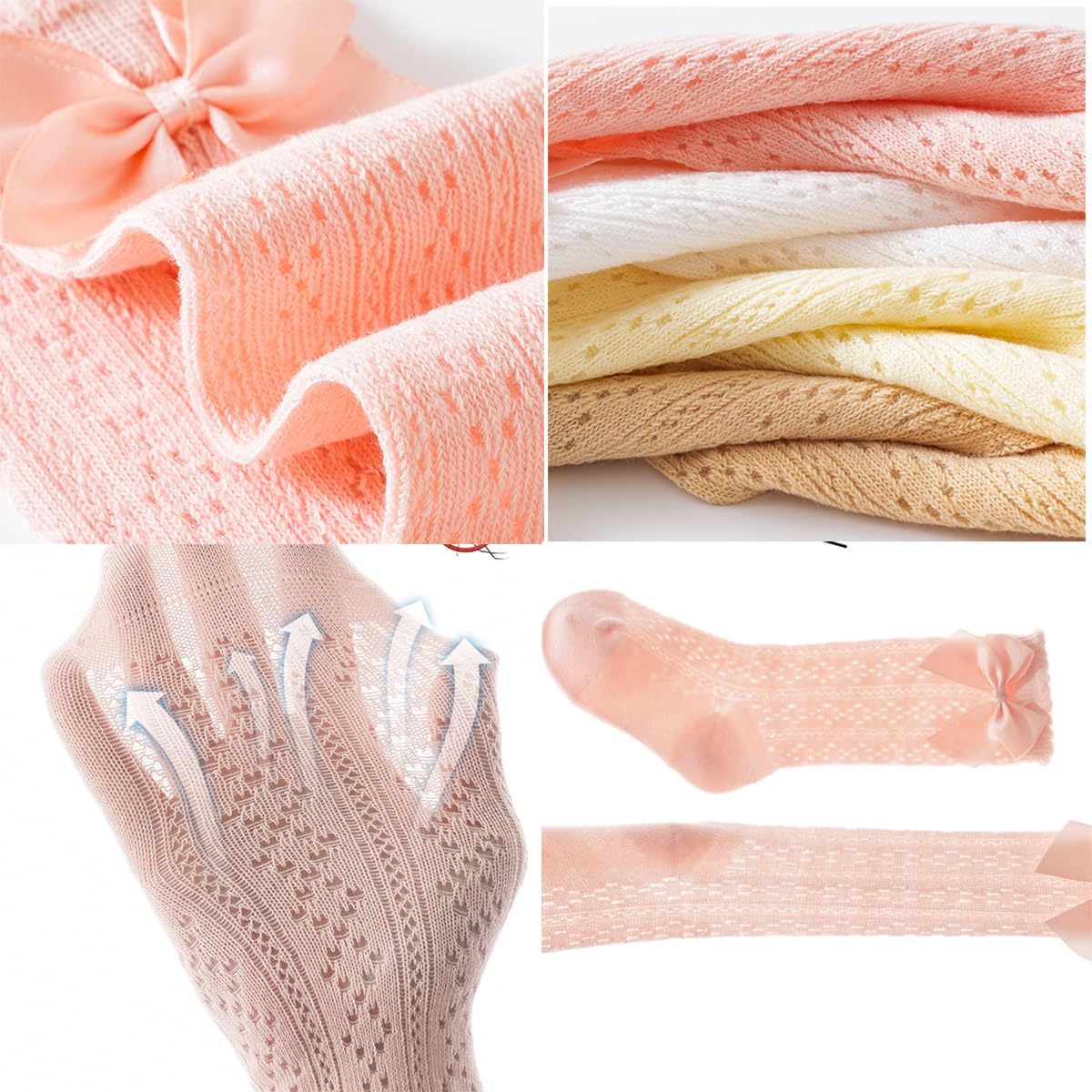 Colorful Childhood Baby Girls Knee High Socks Hollow Out Lace Stockings for 0-3 Years Infants Toddlers Ruffles Socks - Image 6