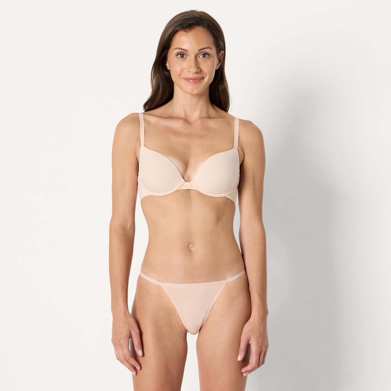 Amazon Essentials Women's Microfiber Lined Push Up Plunge Bra