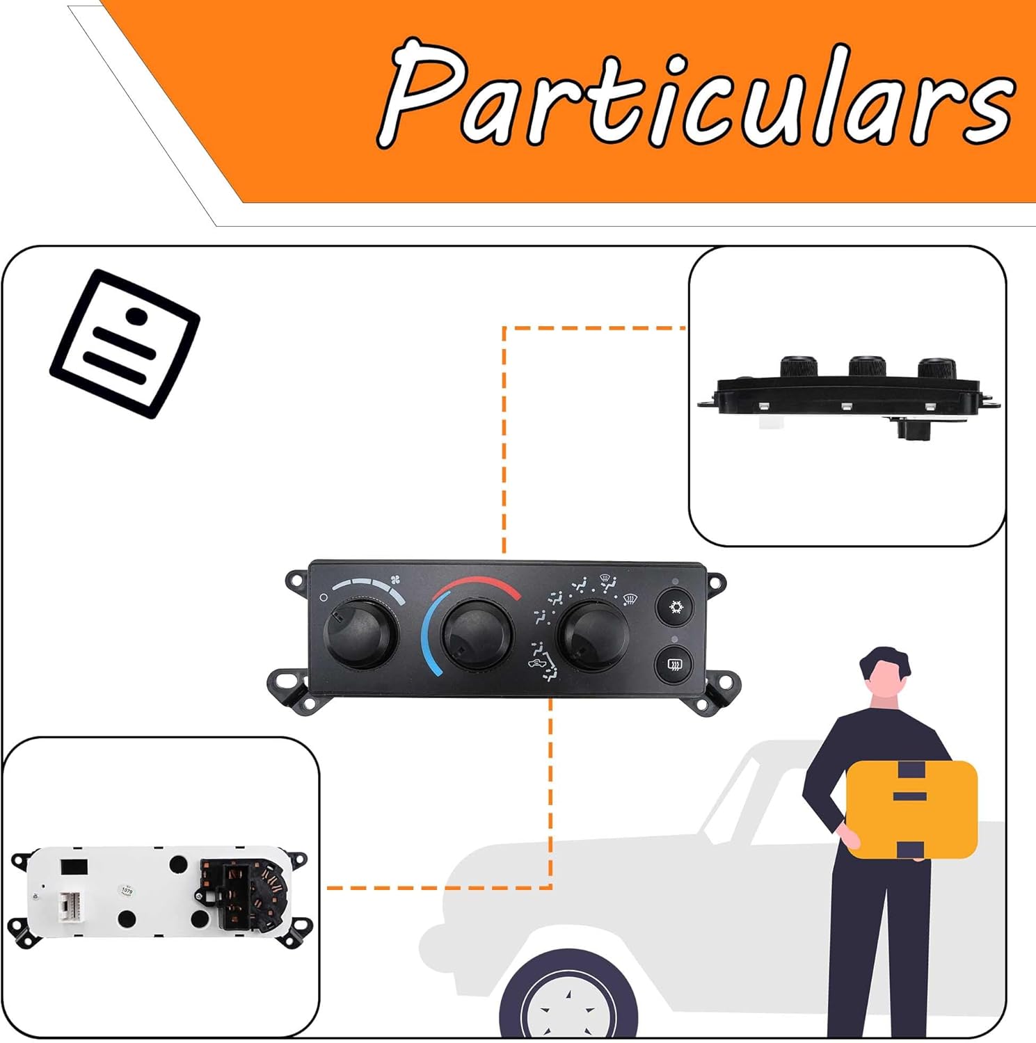 Front A/C Heater Climate Control Module Compatible for 2006-2008 Dodge Ram 1500 2500 3500 2008-2011 Dodge Dakota Replace#P55056569AD, 55056569AE