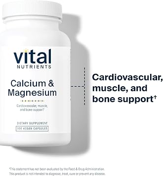 Vital Nutrients Calcium & Magnesium - Vegan Calcium Supplement with Magnesium - Support Bone Strength, Muscle, and Heart Health - Gluten, Dairy, Soy Free - Non-GMO - 100 Capsules