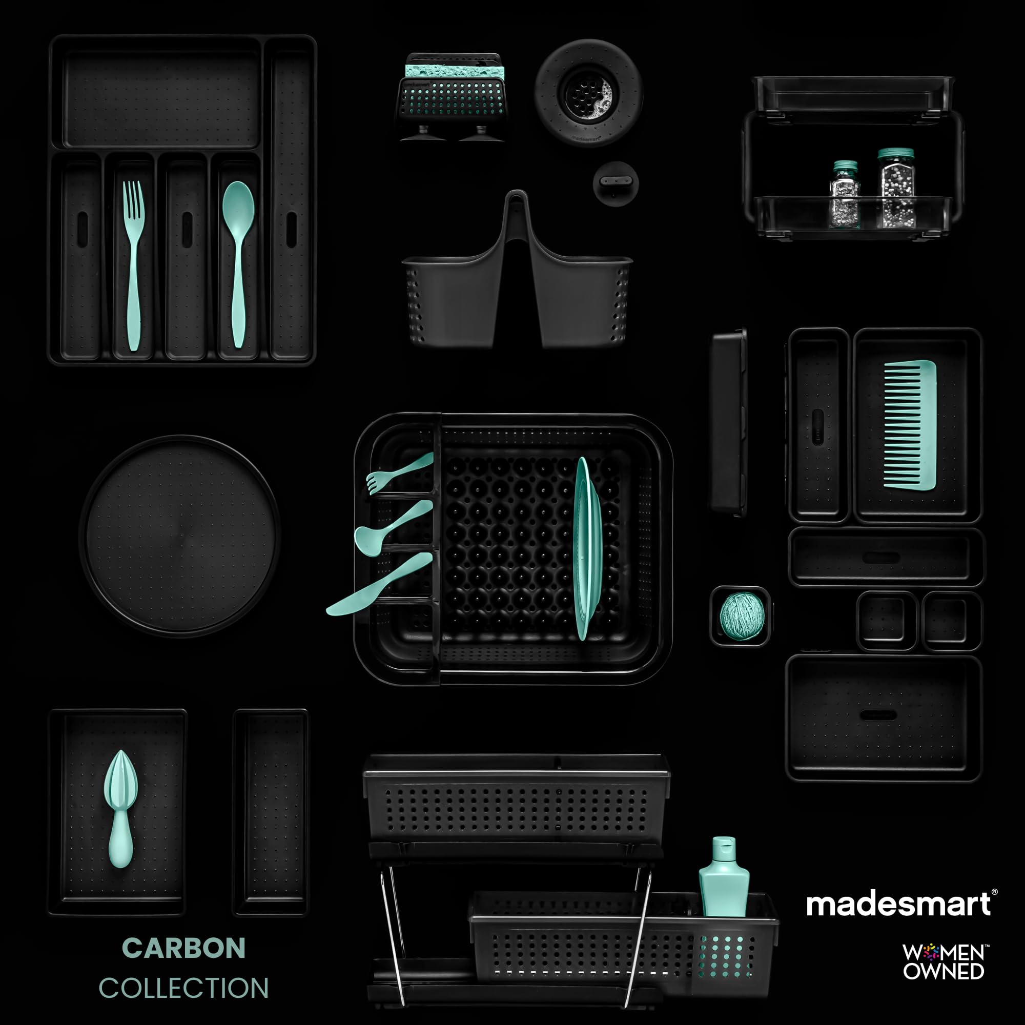 madesmart Escurridor Plegable para Platos, Carbono/Carbono