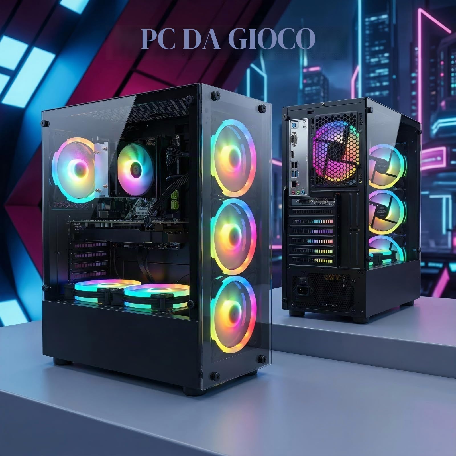 STGSivir PC Gaming Fisso, Core i7, RX 580 8G, 16G RAM, 1T SSD
