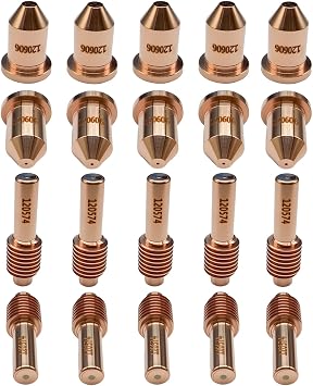 10Pcs 120574 Electrode and 10Pcs 120606 Nozzle for Hypertherm PMX 600 800 900 Plasma Consumables