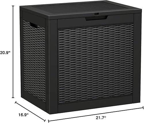 Miniatura 8 de Greesum Caja grande de resina de 32 galones, almacenamiento al aire libre para muebles de patio, herramientas de jardín, suministros de piscina,