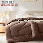 Down Alternative Comforter Twin Size,Soft Fluffy Duvet Insert for All Seasons,Lightweight Winter Bed Quilt,Skin Friendly,Brown,68"x90"
