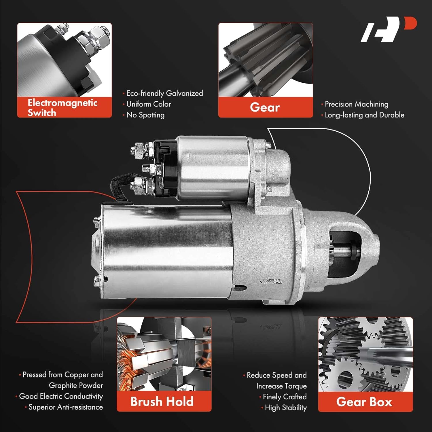 A-Premium Starter Motor Compatible with Pontiac Bonneville 2004 2005 & Cadillac Allante 1993, DeVille, Eldorado, Seville, SRX, STS, XLR & Oldsmobile, 12V 1.7KW 9 Teeth Clockwise, Replace# 10465523