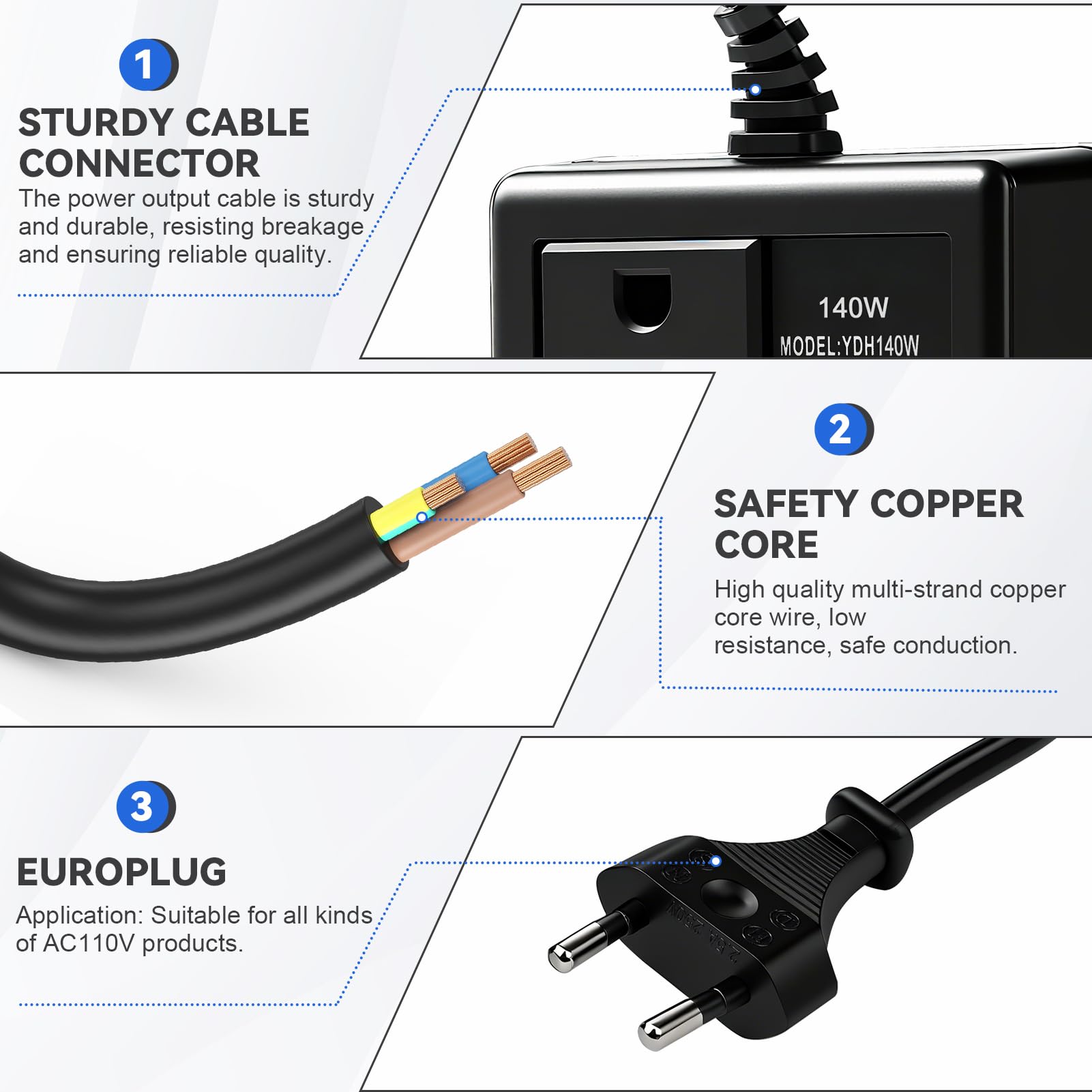 Convertitore di tensione 220V a 110V 140W adattatore trasformatore di alimentazione convertitore spina regolatore di tensione Adattatore da viaggio Presa EU