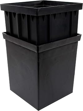 NDS 1216 Catch Basin Riser for 12 Inch Square Catch Basin Drain and 12 Inch Low-Profile Adapter Drain, Black