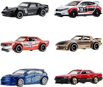 Japanese Import 6 Piece Set Diecast Model Cars by Hot Wheels
