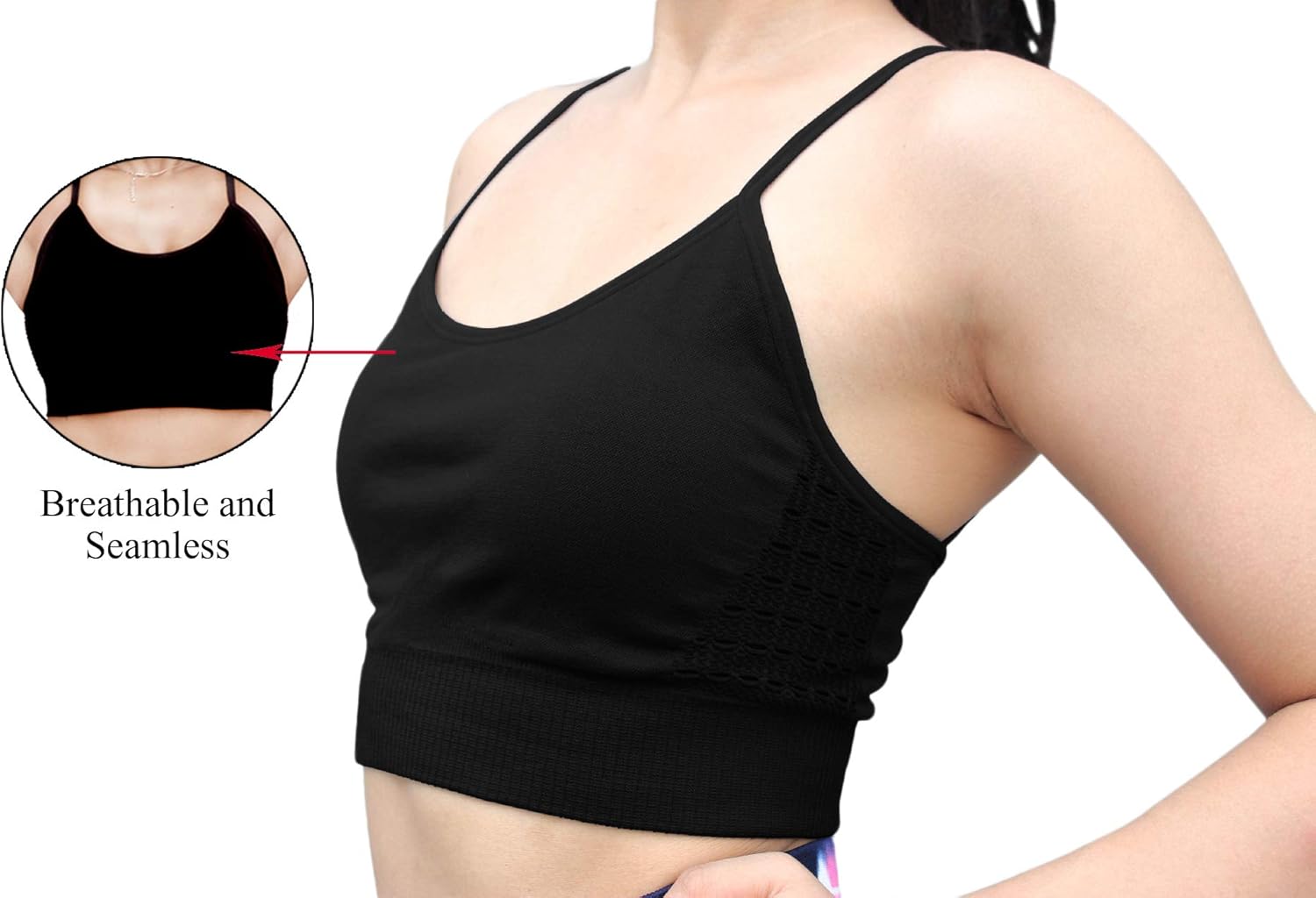 ABE Women's Seamless Strappy Padded Sports Bra - Bras for Workout, Yoga, Gym, and Fitness