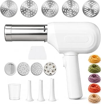 Electric Pasta Maker, Cordless Pasta Noodle Machine with 5 Pasta Discs
