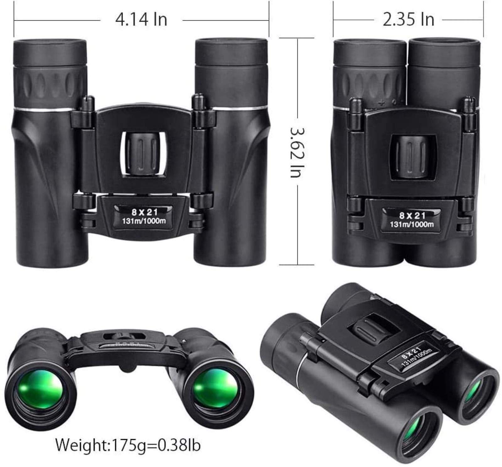 Telescopio Binoculares Alta Potencia Binoculares 8X21 HD Bak4 Prisma Telescopio Zoom la Copa del Mundo Observación Aves al Aire Libre Camping Senderismo Viajes Deportes Interiores/Exteriores