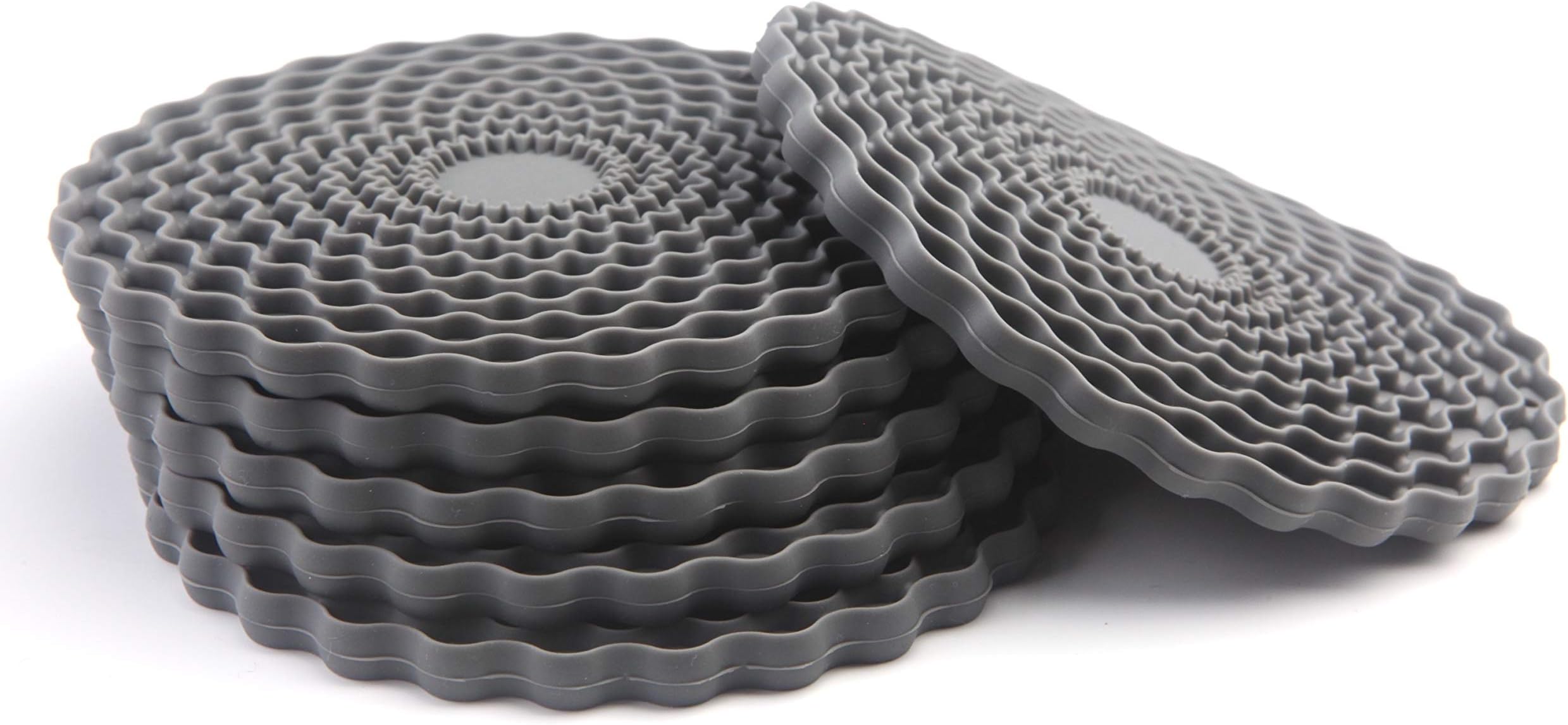 Grey Drinks Coasters Set of 6 by Stone & Thyme - a UK Brand. Non Slip, Heatpr...