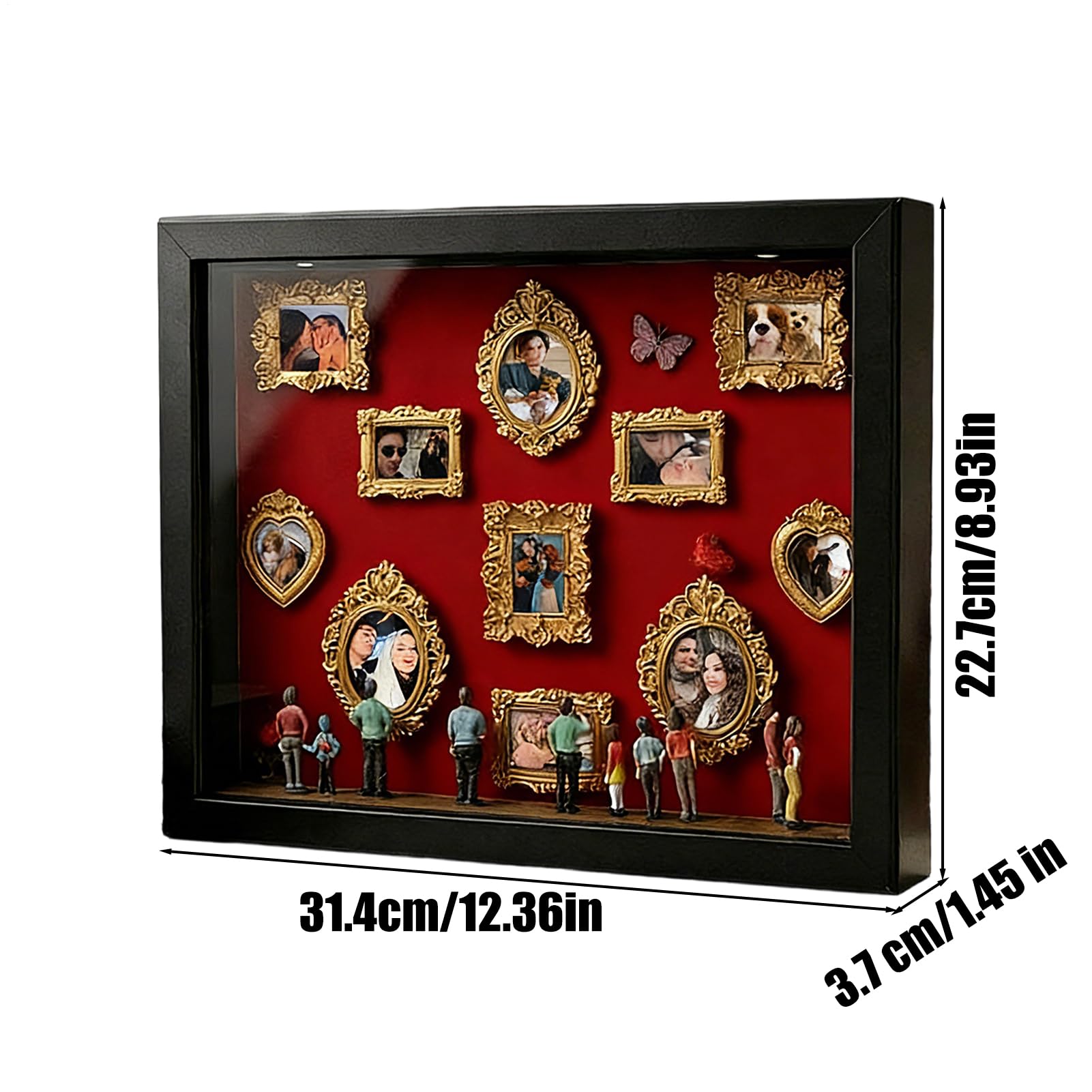 Cuadro De Pared O Mesa con Efecto Museo, Cajas De Silueta Mini con Luz Y Figuras Coleccionables, para 11 Imágenes, Decoración para Apartamento, Regalo Romántico Y Familiar