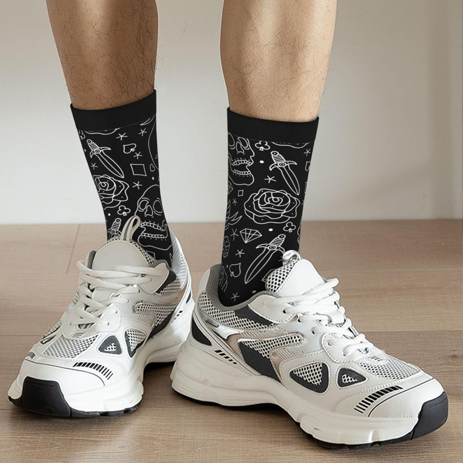 Tattoo Old School Crew Socks For Men'S & Women'S Wicking Socks Creative Elastic Sports Sock - Image 7