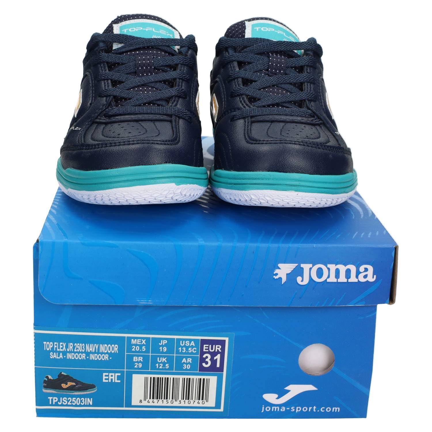 Joma TPJS2503IN Zapatillas fútbol Sala niño Top Flex JR, Suela Antideslizante y Refuerzos Resistentes para Indoor NIÑO Zapatillas
