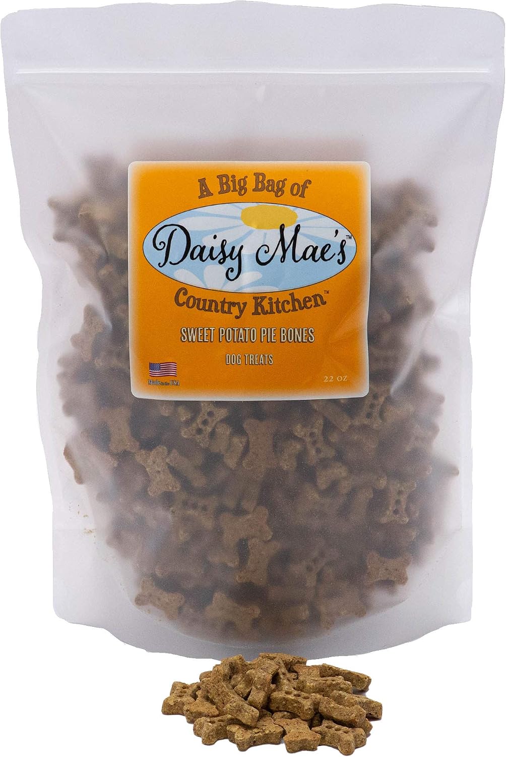 Daisy Mae's Premium Quality Dogs Treats, Country Kitchen and Free Spirit Collection, Made in the USA, Wholesome, Healthy Ingredients (Sweet Potato Pie Bones, 22 oz)