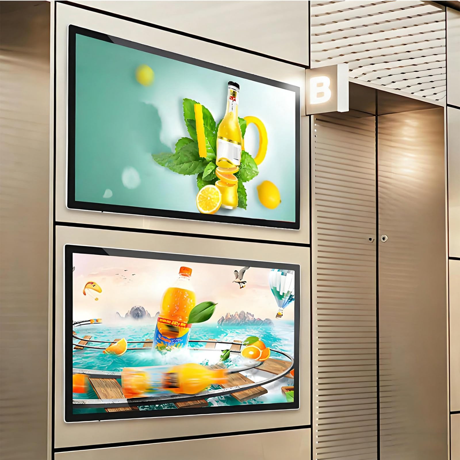 LED Display Screen zur Wiedergabe von Videos/Bildern,Wandmontage/Eingebaut,Querformat/Hochformat,Fernveröffentlichung Veröffentlichung,Elektronische Werbetafel 21.5"