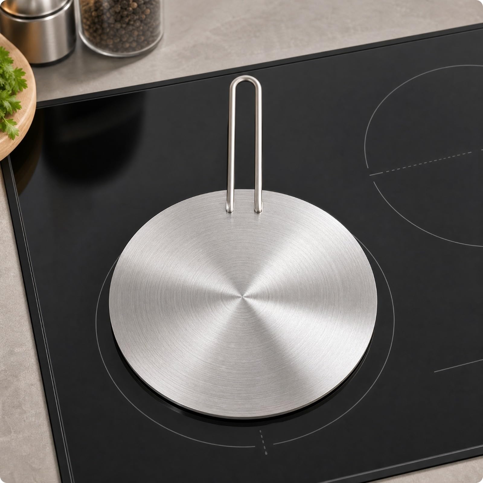Placa Difusora Acero Inoxidable Resistente Difusor Térmico Acero Inoxidable Versátil para Cocina a Gas, 20 CM