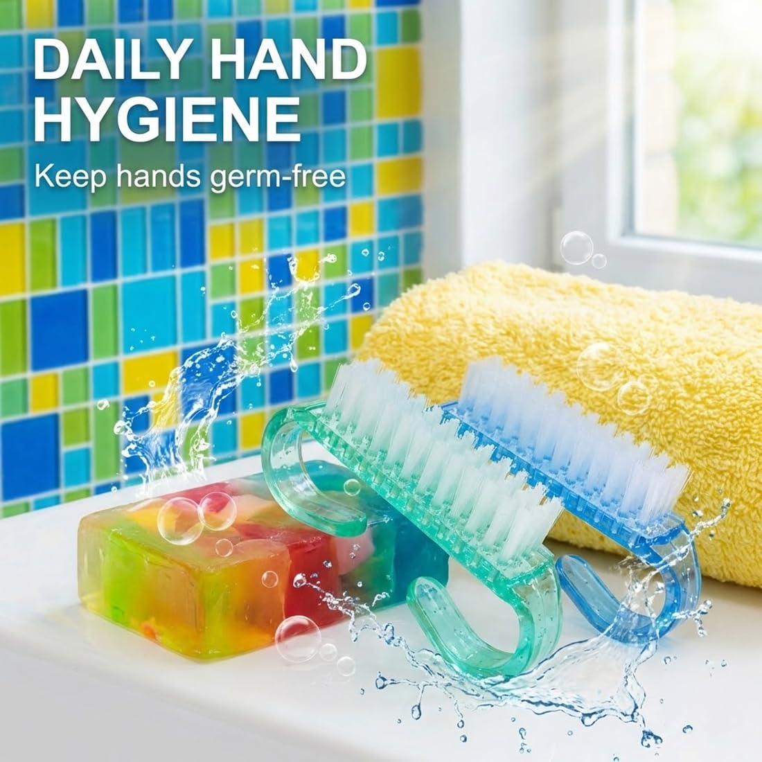 4 pezzi Set di spazzole per unghie, strumenti per la cura delle unghie, adatto per uso domestico, salone e viaggio, progettato specificamente per la pulizia delle unghie