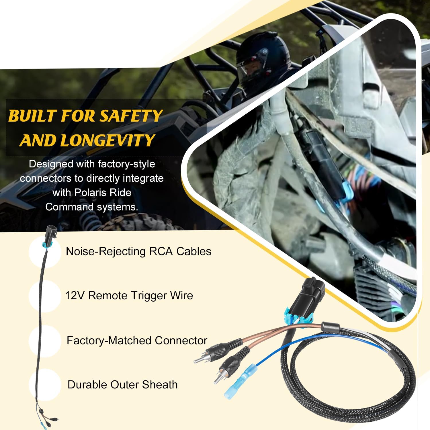 for RZR Pro Series Output Harness and Subwoofer Harness for Ride Command – Compatible with Polaris RZR Pro XP, Pro R, Turbo R Models